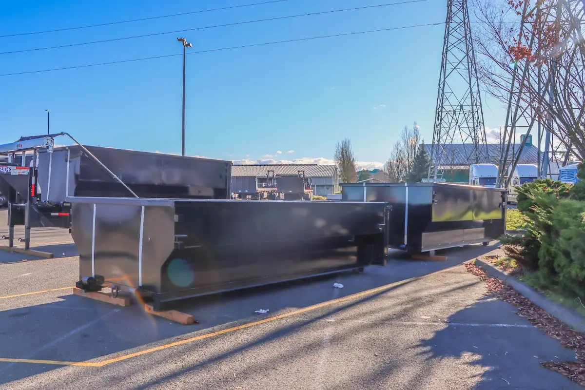 Roll-off dumpster ready for waste disposal at job site for 6 Yard Dumpster Rental in Boyes Hot Springs